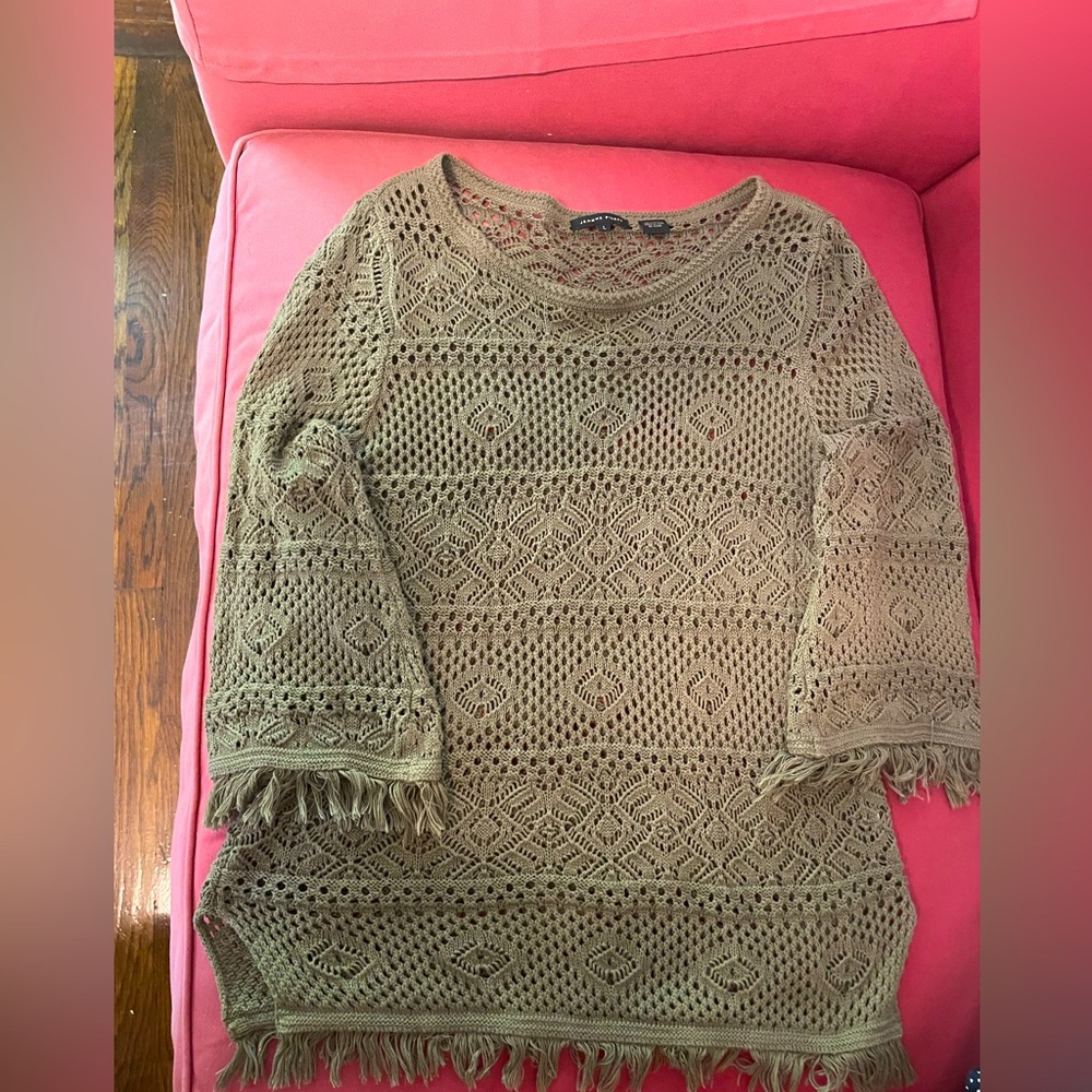 Green Crochet Sweater